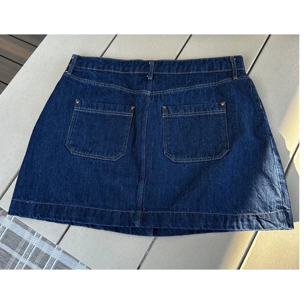 Boden Dark Wash Denim A-Line Mini Skirt High Rise Blue Size US 16/18R